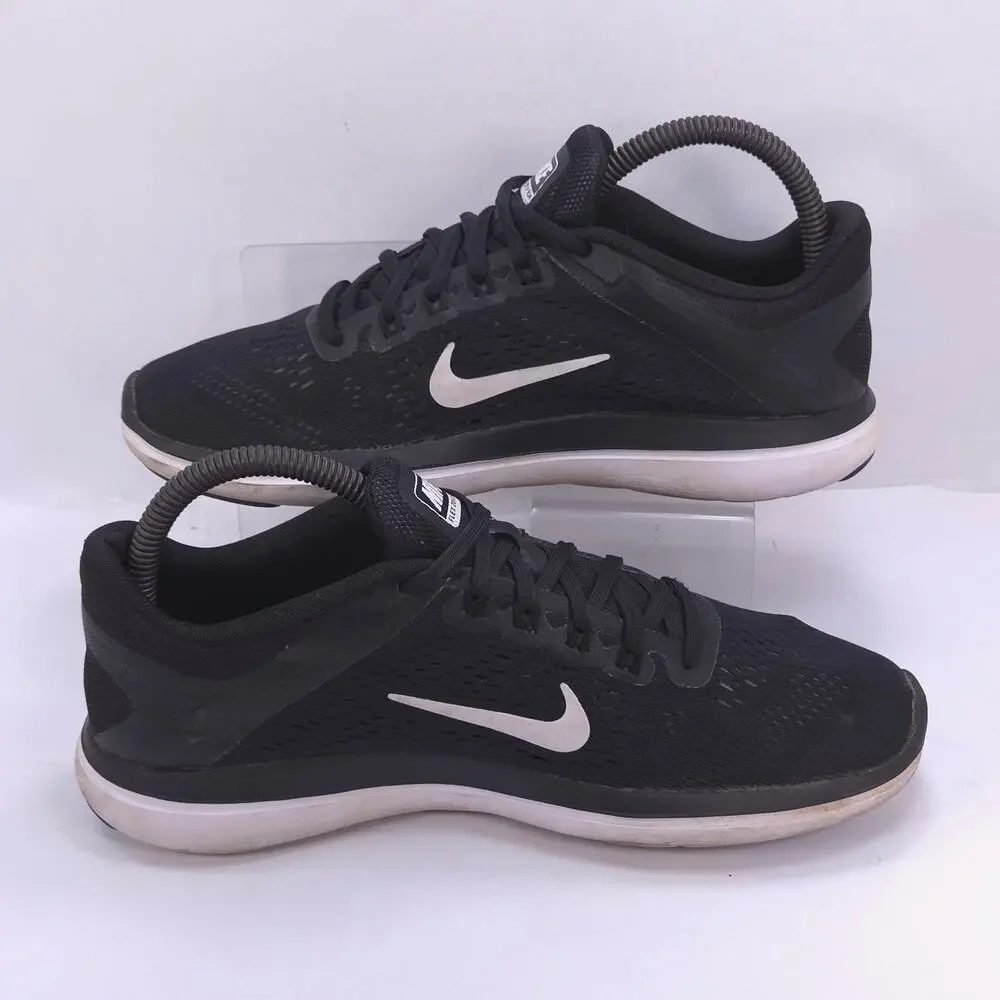 Nike Flex 2016 Run Athletic Running Shoe Womens Size 8 830751-001 Black White